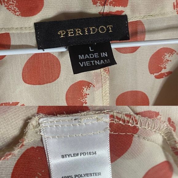 Large Women's Polka dot Blouse, Peridot top - Picture 7 of 7